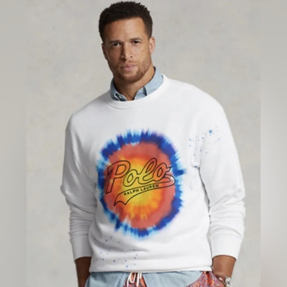 Polo Ralph Lauren Tie-Dye white crewneck sweatshirt men’s size XL